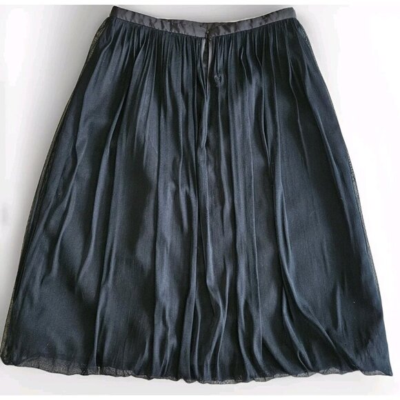Joeffer Caoc Skirt Womens 6 Black Silk Mesh Balloon Shell Lined Midi Fairy FLAWS - Picture 16 of 16